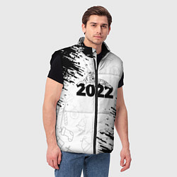 Мужской жилет Тигр отдыхает на цифре 2022, цвет: 3D-черный — фото 2