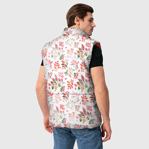 Мужской жилет Узор из листьев паттерн / 3D-Красный – фото 4