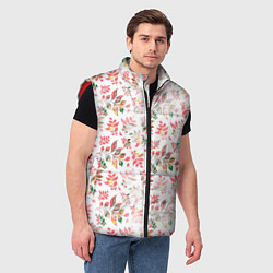 Мужской жилет Узор из листьев паттерн, цвет: 3D-красный — фото 2