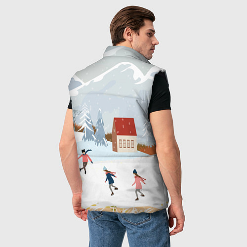 Мужской жилет Зимние Забавы 2022 / 3D-Черный – фото 4