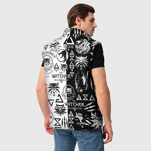 Мужской жилет THE WITCHER LOGOOMBING ВЕДЬМАК ПАТТЕРН / 3D-Черный – фото 4