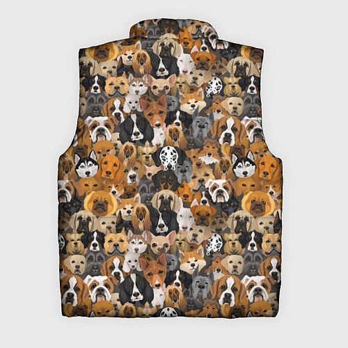 Мужской жилет Собаки Разные Породы / 3D-Светло-серый – фото 2