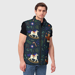 Мужской жилет Щелкунчик паттерн с лошадкой, цвет: 3D-черный — фото 2