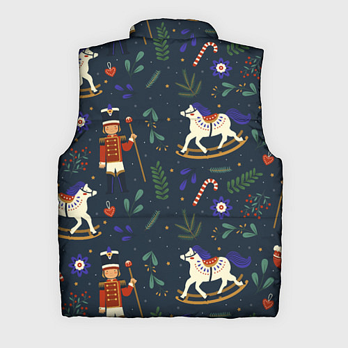 Мужской жилет Щелкунчик паттерн с лошадкой / 3D-Светло-серый – фото 2