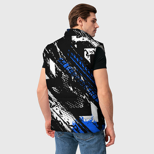 Мужской жилет BMW следы от шин / 3D-Светло-серый – фото 4