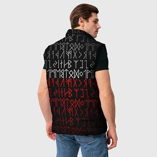 Мужской жилет Славянская символика Руны / 3D-Черный – фото 4