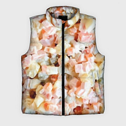 Мужской жилет Салат Оливье Новогодняя Оливьешка, цвет: 3D-светло-серый