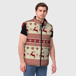 Мужской жилет Вязанный узор с оленями, цвет: 3D-красный — фото 2