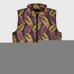 Мужской жилет Тропические листья pink, цвет: 3D-красный