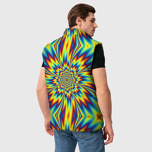 Мужской жилет Пульсирующий Огненный Цветок / 3D-Черный – фото 4
