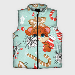 Мужской жилет ТИГРЁНОК ГОД ТИГРА, цвет: 3D-светло-серый