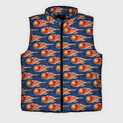 Мужской жилет Баскетбольные мячи с пламенем, цвет: 3D-светло-серый