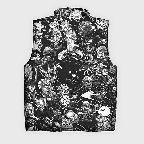Мужской жилет DOTA 2 ВСЕ ПЕРСОНАЖИ ЧЁРНО БЕЛЫЙ / 3D-Светло-серый – фото 2