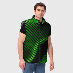 Мужской жилет Волны изумрудного металла, цвет: 3D-светло-серый — фото 2
