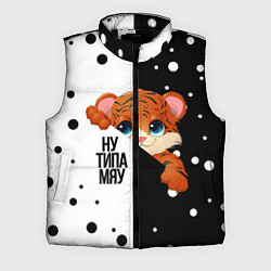 Мужской жилет ТИГРЁНОК НУ ТИПА МЯУ, цвет: 3D-черный