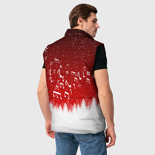 Мужской жилет МУЗЫКАЛЬНАЯ НОВОГОДНЯЯ НОЧЬ 2022 НОВЫЙ ГОД / 3D-Черный – фото 4