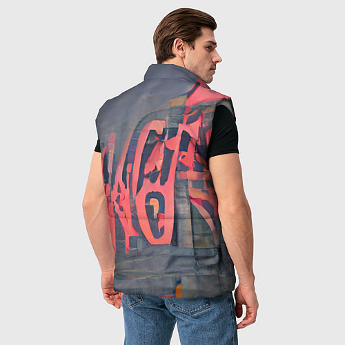 Мужской жилет Надпись граффити / 3D-Светло-серый – фото 4