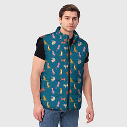 Мужской жилет Тигрята на темном фоне, цвет: 3D-черный — фото 2