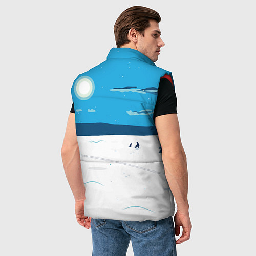 Мужской жилет Зимняя рыбалка на озере / 3D-Красный – фото 4