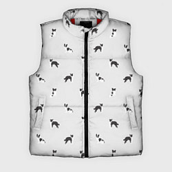 Мужской жилет Черно-белые собачки паттерн, цвет: 3D-красный
