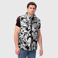 Мужской жилет МАНКИ Д ЛУФФИ ЧЁРНО БЕЛЫЙ, цвет: 3D-красный — фото 2