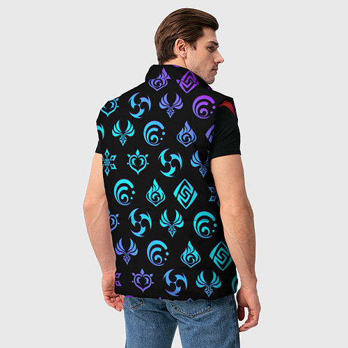 Мужской жилет NEON SYMBOL HERO GENSHIN IMPACT / 3D-Красный – фото 4