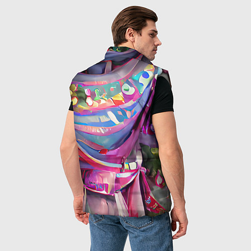 Мужской жилет Новогодний конфетти / 3D-Светло-серый – фото 4