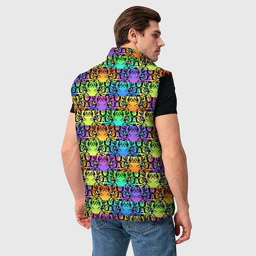 Мужской жилет Радужные Тигровые Глаза / 3D-Черный – фото 4