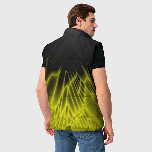 Мужской жилет Коллекция Rays Лучи Желтый и черный Абстракция 662 / 3D-Черный – фото 4