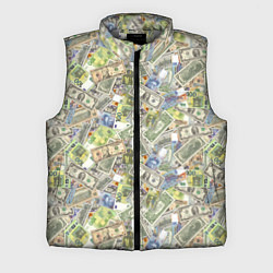 Мужской жилет Разная Денежная Валюта Доллары, Евро, Франки, цвет: 3D-светло-серый