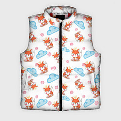 Мужской жилет Лисички и облачка, цвет: 3D-красный