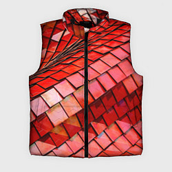 Мужской жилет Красная спартаковская чешуя, цвет: 3D-черный
