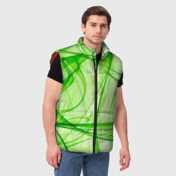 Мужской жилет Жизнерадостный салатовый, цвет: 3D-красный — фото 2
