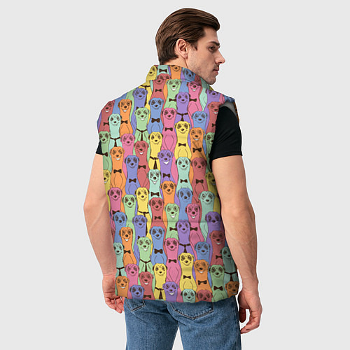 Мужской жилет Красочные Сурикаты / 3D-Светло-серый – фото 4