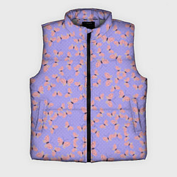 Мужской жилет Бабочки паттерн лиловый, цвет: 3D-светло-серый