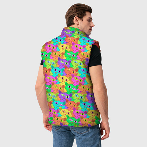 Мужской жилет Красочные Котики / 3D-Красный – фото 4