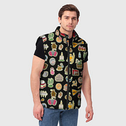 Мужской жилет Россия и СССР паттерн, цвет: 3D-черный — фото 2