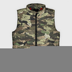 Мужской жилет Именной камуфляж Толян, цвет: 3D-красный