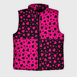 Мужской жилет Черно-Розовые сердца, цвет: 3D-черный