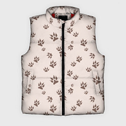Мужской жилет Бежевый паттерн лапки, цвет: 3D-красный
