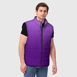 Мужской жилет Красивый фиолетовый градиент, цвет: 3D-черный — фото 2