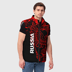Мужской жилет Russia Герб страны, цвет: 3D-светло-серый — фото 2