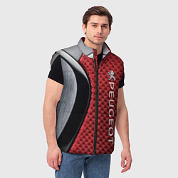 Мужской жилет Peugeot texture, цвет: 3D-светло-серый — фото 2