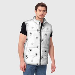 Мужской жилет Паттерн - кошачьи лапки 3D, цвет: 3D-черный — фото 2