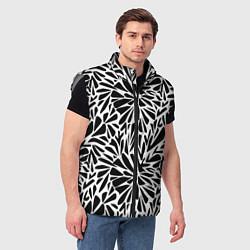 Мужской жилет Черно белый абстрактный узор, цвет: 3D-светло-серый — фото 2