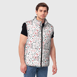 Мужской жилет Valentines Pattern, цвет: 3D-черный — фото 2