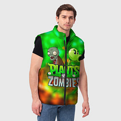 Мужской жилет Plants vs Zombies горохострел и зомби, цвет: 3D-черный — фото 2