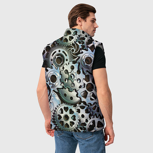 Мужской жилет Стимпанк шестеренки Steampunk / 3D-Светло-серый – фото 4