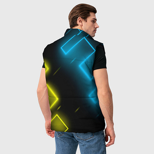 Мужской жилет Lamborghini - Неоновые фигуры / 3D-Черный – фото 4
