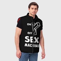 Мужской жилет SEX MACHINE Секс Машина, цвет: 3D-красный — фото 2